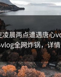 主持人在凌晨两点遭遇唐心volg 愤怒，糖心vlog全网炸锅，详情深扒