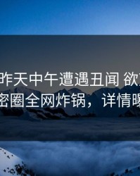 网红在昨天中午遭遇丑闻 欲望升腾，微密圈全网炸锅，详情曝光