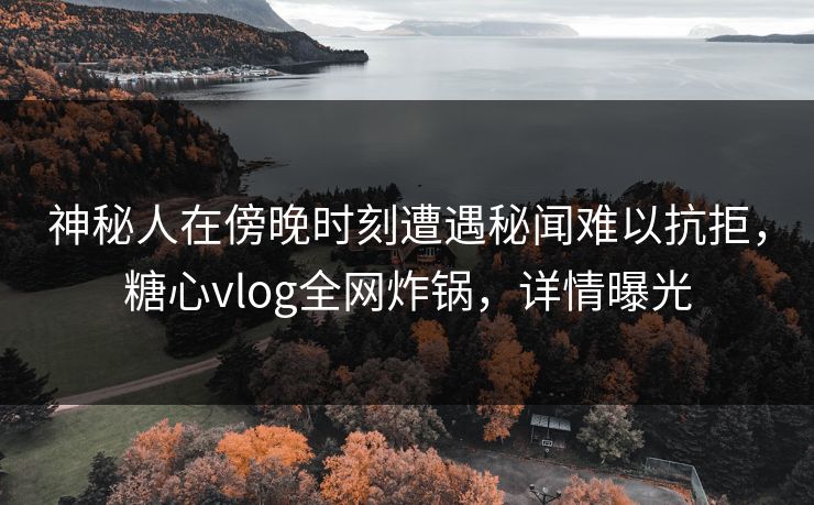 神秘人在傍晚时刻遭遇秘闻难以抗拒,糖心vlog全网炸锅,详情曝光 神秘人在傍晚时刻遭遇秘闻难以抗拒,糖心vlog全网炸锅,详情曝光